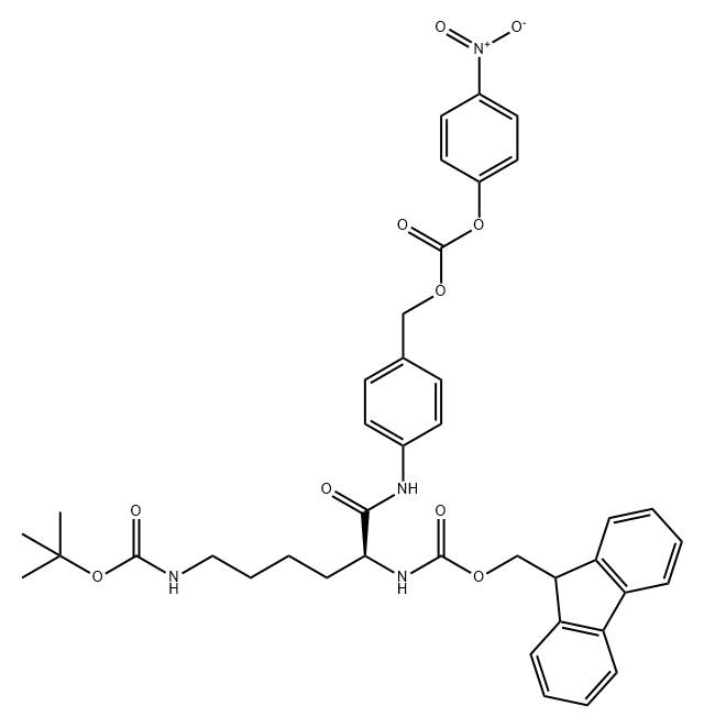 Carbonic acid, [4-[[(2S)-6-[[(1,1-dimethylethoxy)carbonyl]amino]-2-[[(9H-fluoren-9-ylmethoxy)carbonyl]amino]-1-oxohexyl]amino]phenyl]methyl 4-nitrophenyl ester|