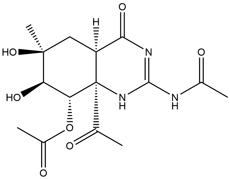 Acetamide, N-[8a-acetyl-8-(acetyloxy)-1,4,4a,5,6,7,8,8a-octahydro-6,7-dihydroxy-6-methyl-4-oxo-2-quinazolinyl]-, (4aα,6β,7β,8α,8aα)- (9CI) Structure
