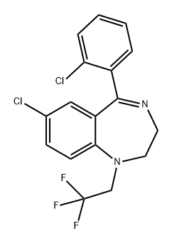 1H-1,4-Benzodiazepine, 7-chloro-5-(2-chlorophenyl)-2,3-dihydro-1-(2,2,2-trifluoroethyl)-|