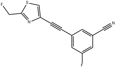 Benzonitrile, 3-fluoro-5-[2-[2-(fluoromethyl)-4-thiazolyl]ethynyl]-|化合物 T34688