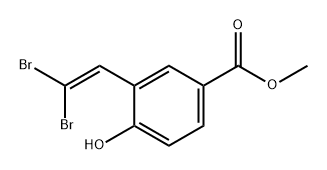 Benzoic acid, 3-(2,2-dibromoethenyl)-4-hydroxy-, methyl ester Struktur