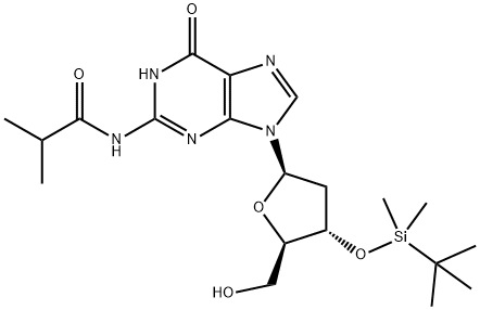 Guanosine, 2'-deoxy-3'-O-[(1,1-dimethylethyl)dimethylsilyl]-N-(2-methyl-1-oxopropyl)-|鸟苷,2'-脱氧-3'-O-[(1,1-二甲基乙基)二甲基甲硅烷基]-N-(2-甲基-1-氧代丙基)-