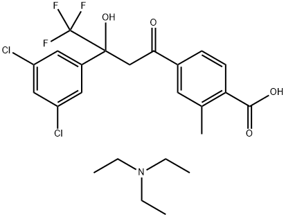 Benzoic acid, 4-[3-(3,5-dichlorophenyl)-4,4,4-trifluoro-3-hydroxy-1-oxobutyl]-2-methyl-, compd. with N,N-diethylethanamine (1:1)|弗雷拉纳标准品SYA