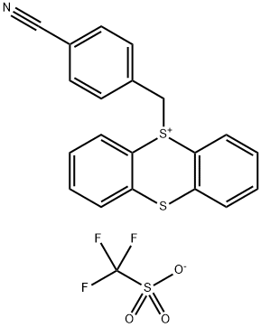 Thianthrenium, 5-[(4-cyanophenyl)methyl]-, 1,1,1-trifluoromethanesulfonate (1:1) Struktur