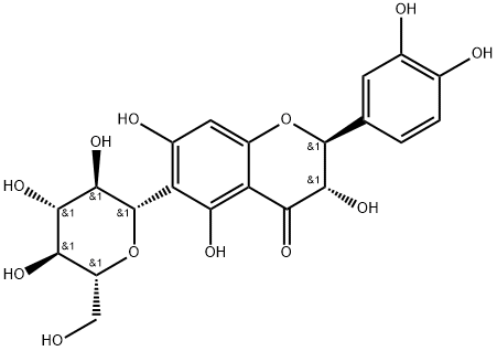 4H-1-Benzopyran-4-one, 2-(3,4-dihydroxyphenyl)-6-β-D-glucopyranosyl-2,3-dihydro-3,5,7-trihydroxy-, (2S,3S)- 结构式