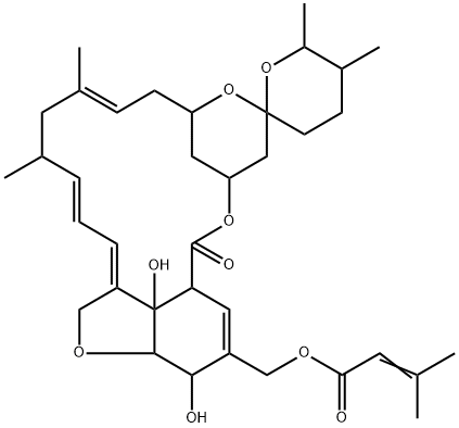 Milbemycin B,5-O-demethyl-28-deoxy-6,28-epoxy-25-methyl-26-[(3-methyl-1-oxo-2-buten-1-yl)oxy]-,(6R,25R)- Structure