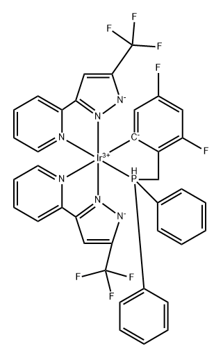 Ir(fppz)2(dfbdp) , Bis(3-trifluoroMethyl-5-(2-pyridyl)pyrazole Struktur