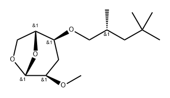 .beta.-D-ribo-Hexopyranose, 1,6-anhydro-3-deoxy-2-O-methyl-4-O-(2,4,4-trimethylpentyl)-, (R)- Structure