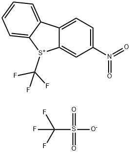 Dibenzothiophenium, 3-nitro-5-(trifluoromethyl)-, 1,1,1-trifluoromethanesulfonate (1:1) Struktur