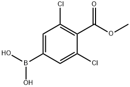 Benzoic acid, 4-borono-2,6-dichloro-, 1-methyl ester Struktur