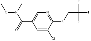 5-Chloro-N-methoxy-N-methyl-6-(2,2,2-trifluoroethoxy)-3-pyridinecarboxamide Structure