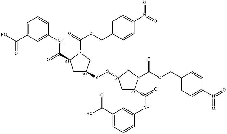 1-Pyrrolidinecarboxylic acid, 3,3'-dithiobis[5-[[(3-carboxyphenyl)amino]carbonyl]-, 1,1'-bis[(4-nitrophenyl)methyl] ester, (3S,3'S,5S,5'S)-|厄他培南杂质20