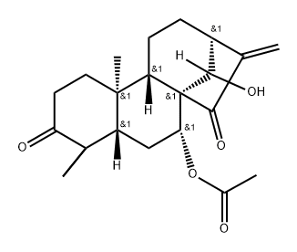 Kaur-16-ene-3,15-dione,7-(acetyloxy)-14-hydroxy-, (7a,14R)-|蓝萼丁素