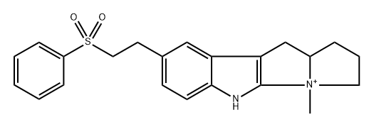 1,2,3,5,10,10a-Hexahydro-4-methyl-8-[2-(phenylsulfonyl)ethyl]-pyrrolizino[3,2-b]indolium Structure