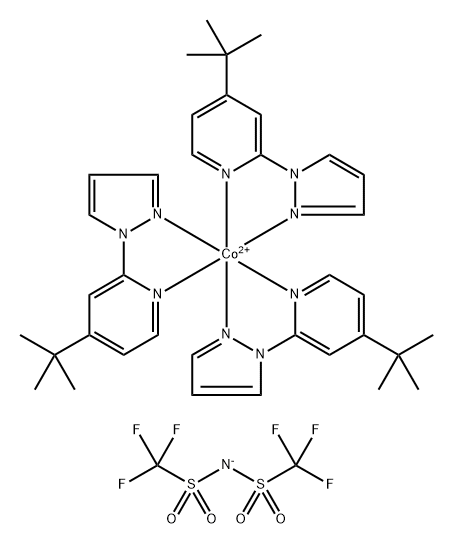 Tris[4-tert-butyl-2-(1H-pyrazol-1-yl)pyridine]cobalt(II) Bis(trifluoromethanesulfonyl)imide (This product is only available in Japan.) Structure