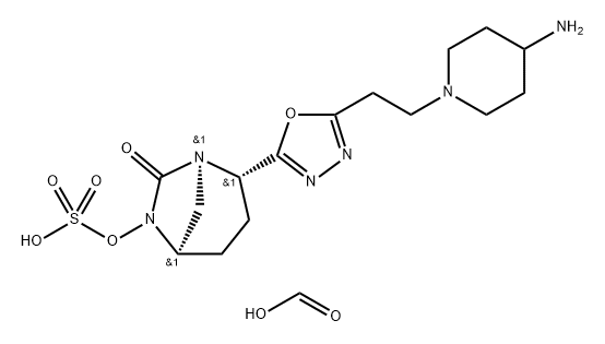 (2S,5R)-2-(5-(2-(4-AMINOPIPERIDIN-1-YL)ETHYL)-1,3,4-OXADIAZOL-2-YL)-7-OXO-1,6-DIAZABICYCLO[3.2.1]OCT 结构式