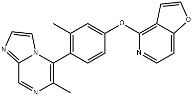 Imidazo[1,2-a]pyrazine, 5-[4-(furo[3,2-c]pyridin-4-yloxy)-2-methylphenyl]-6-methyl-, (5R)-|(R)-PF-06256142