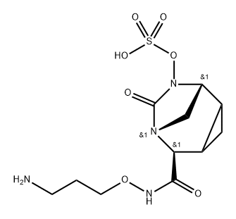 (1R,5S,6R)-N-(3-Aminopropoxy)-7-oxo-8- (sulfooxy)-6,8-diazatricyclo[4.2.1.0 ]nonane5-carboxamide Structure
