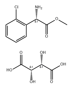 (S)-(+)-2-chlorophenyl glycine methyl ester tartrate salt Struktur