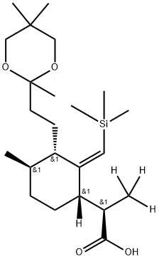 Cyclohexaneacetic acid, 4-methyl-α-(methyl-d3)-3-[2-(2,5,5-trimethyl-1,3-dioxan-2-yl)ethyl]-2-[(trimethylsilyl)methylene]-, [1S-[1α(S*),2E,3α,4β]]- (9CI)