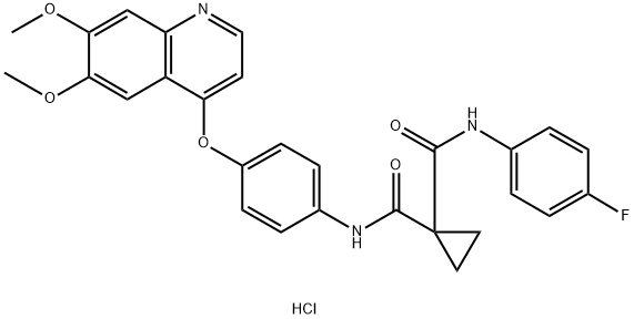 1,1-Cyclopropanedicarboxamide, N-[4-[(6,7-dimethoxy-4-quinolinyl)oxy]phenyl]-N'-(4-fluorophenyl)-, hydrochloride (1:1)|盐酸卡博替尼