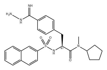 Benzenecarboximidic acid, 4-[(2S)-3-(cyclopentylmethylamino)-2-[(2-naphthalenylsulfonyl)amino]-3-oxopropyl]-, hydrazide|化合物 T25646