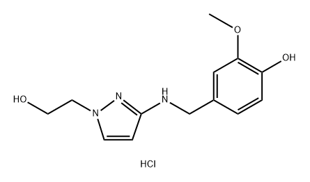 4-({[1-(2-hydroxyethyl)-1H-pyrazol-3-yl]amino}methyl)-2-methoxyphenol 结构式