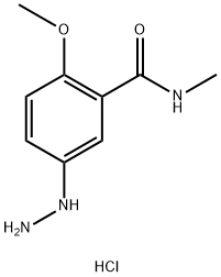 Benzamide, 5-hydrazinyl-2-methoxy-N-methyl-, hydrochloride (1:1) Struktur