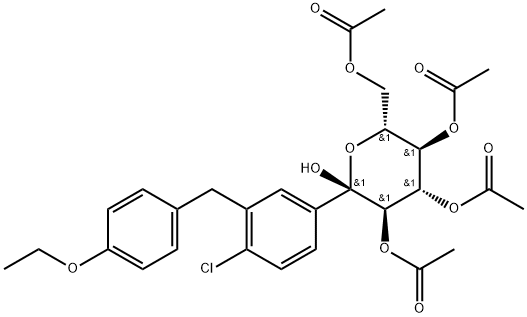 α-D-Glucopyranose, 1-C-[4-chloro-3-[(4-ethoxyphenyl)methyl]phenyl]-, 2,3,4,6-tetraacetate|α-D-Glucopyranose, 1-C-[4-chloro-3-[(4-ethoxyphenyl)methyl]phenyl]-, 2,3,4,6-tetraacetate