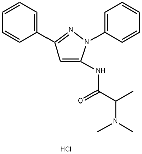 Propanamide, 2-(dimethylamino)-N-(1,3-diphenyl-1H-pyrazol-5-yl)-, hydrochloride (1:)|化合物 DIFENAMIZOLE HCL