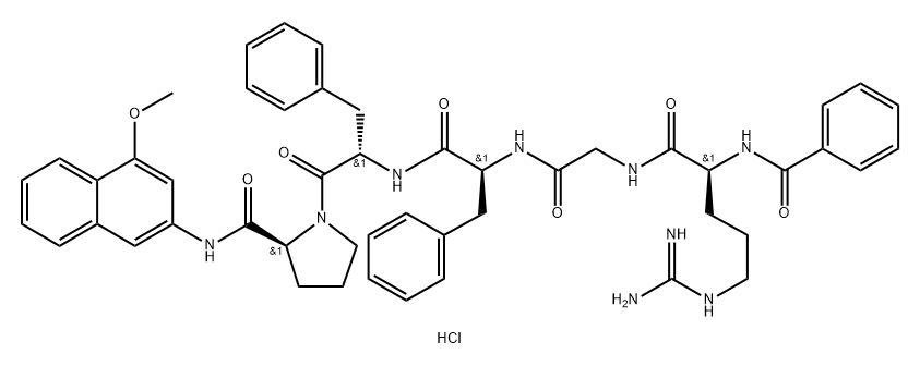 Bz-Arg-Gly-Phe-Phe-Pro-4MβNA · HCl Structure