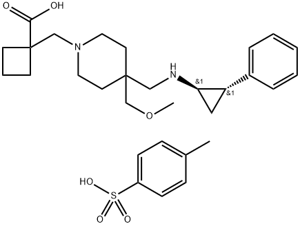 Cyclobutanecarboxylic acid, 1-[[4-(methoxymethyl)-4-[[[(1R,2S)-2-phenylcyclopropyl]amino]methyl]-1-piperidinyl]methyl]-, 4-methylbenzenesulfonate (1:2)|化合物 INCB059872 TOSYLATE
