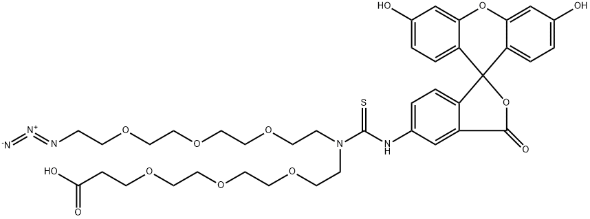 N-(Azido-PEG3)-N-Fluorescein-PEG3-acid|N-(叠氮-三聚乙二醇)-N-荧光素-三聚乙二醇-羧酸