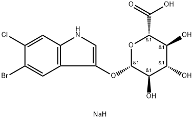 5-溴-6-氯-3吲哚-β-D-葡萄糖醛酸钠盐 结构式