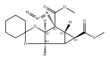 Spiro[cyclohexane-1,2'-cyclopropa[3,4]cyclopenta[1,2-d][1,3]dioxole]-4',5'-dicarboxylic acid, 5'-azidohexahydro-, 4',5'-dimethyl ester, (3'aR,3'bR,4'R,4'aS,5'R,5'aS)-