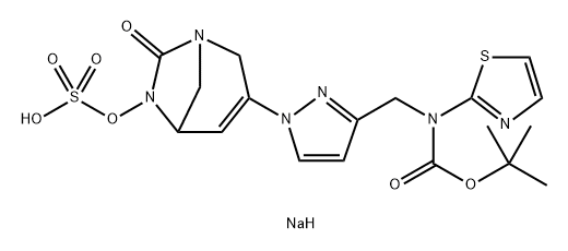 SODIUM 3-(3-(((TERT-BUTOXYCARBONYL)(THIAZOL-2-YL)AMINO)METHYL)-1H-PYRAZOL-1-YL)-7-OXO-1,6-DIAZABICYC 结构式