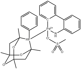 [(1,3,5,7-Tetramethyl-6-phenyl-2,4,6-trioxa-6-phosphaadamantane)-2-(2′-amino-1,1′-biphenyl)]palladium(II) methanesulfonate|[(1,3,5,7-Tetramethyl-6-phenyl-2,4,6-trioxa-6-phosphaadamantane)-2-(2′-amino-1,1′-biphenyl)]palladium(II) methanesulfonate