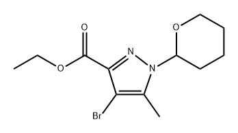 ethyl 4-bromo-5-methyl-1-tetrahydropyran-2-yl-pyrazole-3-carboxylate Structure