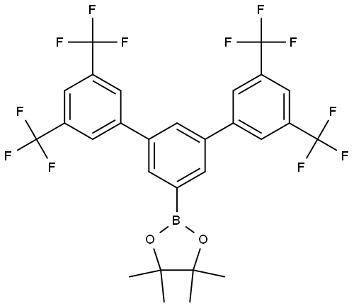 1,3,2-Dioxaborolane, 4,4,5,5-tetramethyl-2-[3,3′′,5,5′′-tetrakis(trifluoromethyl)[1,1′:3′,1′′-terphenyl]-5′-yl]- Struktur