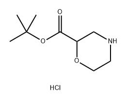 2-Morpholinecarboxylic acid, 1,1-dimethylethyl ester, hydrochloride (1:1) Struktur