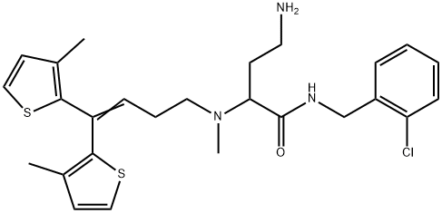 Butanamide, 4-amino-2-[[4,4-bis(3-methyl-2-thienyl)-3-buten-1-yl]methylamino]-N-[(2-chlorophenyl)methyl]-|化合物 MGAT3/4-IN-2