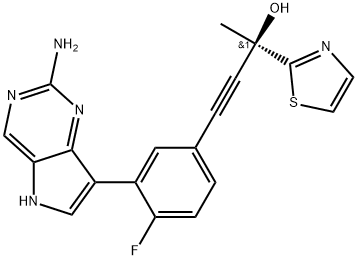 2-Thiazolemethanol, α-[2-[3-(2-amino-5H-pyrrolo[3,2-d]pyrimidin-7-yl)-4-fluorophenyl]ethynyl]-α-methyl-, (αR)-|化合物 XT2