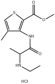 Methyl 3-[[(2RS)-2-(Ethylamino)propanoyl]amino]-4-methylthiophene-2-carboxylate Hydrochloride (Ethylarticaine Hydrochloride) Struktur