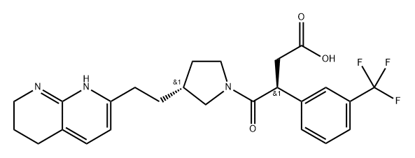 1-Pyrrolidinebutanoic acid, γ-oxo-3-[2-(5,6,7,8-tetrahydro-1,8-naphthyridin-2-yl)ethyl]-β-[3-(trifluoromethyl)phenyl]-, (βS,3R)-|ΑVΒ5 INTEGRIN-IN-1