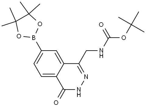 Carbamic acid, N-[[3,4-dihydro-4-oxo-7-(4,4,5,5-tetramethyl-1,3,2-dioxaborolan-2-yl)-1-phthalazinyl]methyl]-, 1,1-dimethylethyl ester Struktur