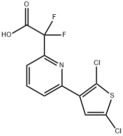 2-[6-(2,5-dichlorothiophen-3-yl)pyridin-2-yl]-2,2-difluoroacetic acid Structure
