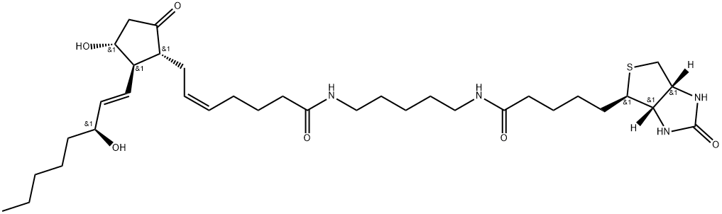 1H-Thieno[3,4-d]imidazole-4-pentanamide, N-[5-[[(5Z,11α,13E,15S)-11,15-dihydroxy-1,9-dioxoprosta-5,13-dien-1-yl]amino]pentyl]hexahydro-2-oxo-, (3aS,4R,6aS)-|化合物 PROSTAGLANDIN E2-BIOTIN