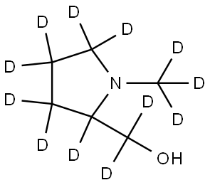 (1-(methyl-d3)pyrrolidin-2-yl-2,3,3,4,4,5,5-d7)methan-d2-ol Struktur