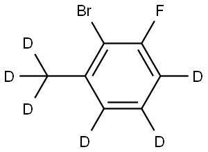 2-bromo-1-fluoro-3-(methyl-d3)benzene-4,5,6-d3 Struktur