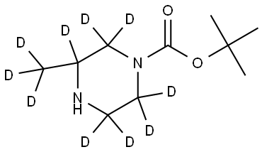 tert-butyl 3-(methyl-d3)piperazine-1-carboxylate-2,2,3,5,5,6,6-d7 Struktur